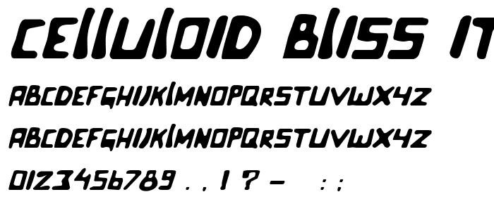 Celluloid Bliss Italic font